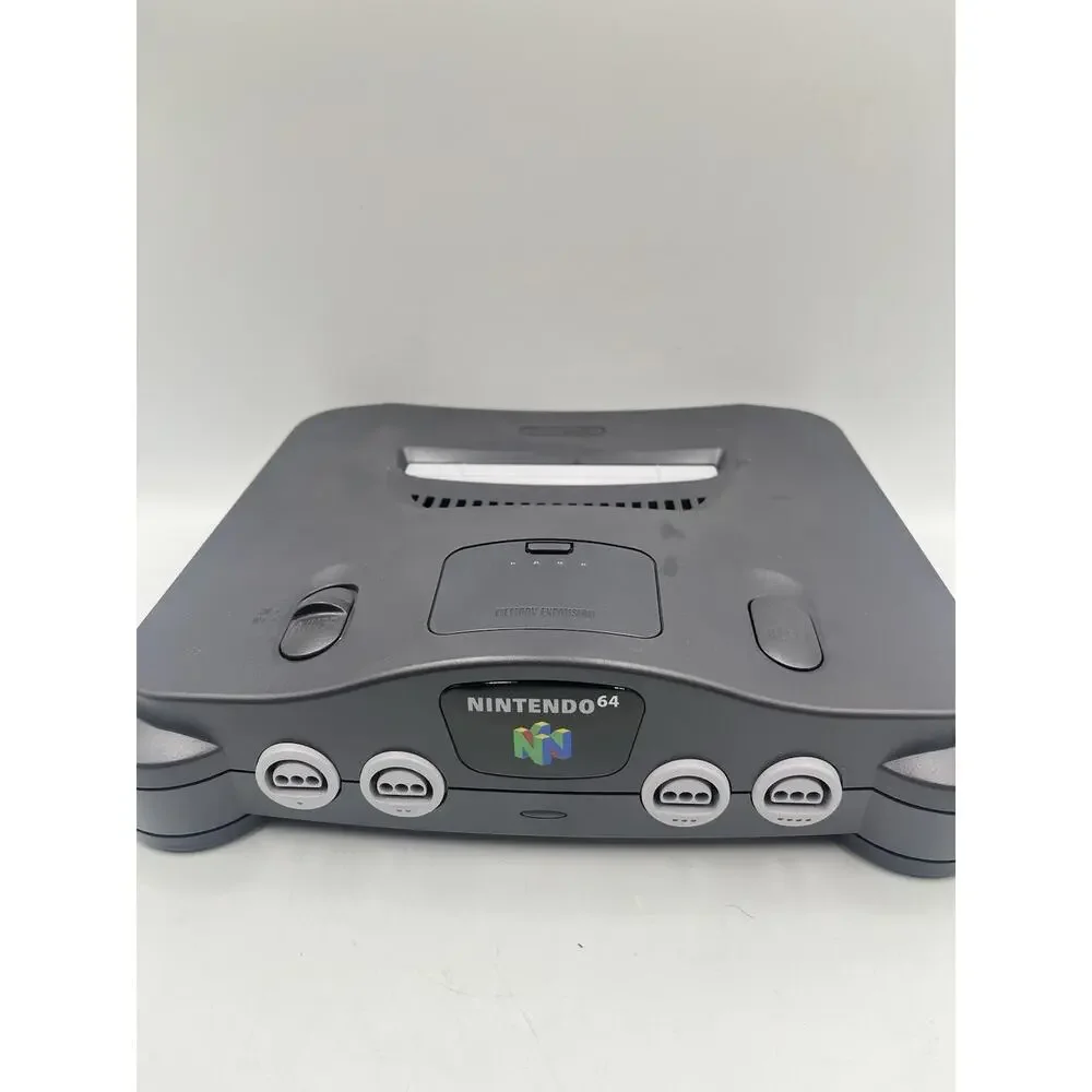 Nintendo 64 Console Bundle OEM Gray Controller & Cords Tested Working!